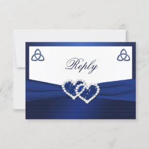 Keltische Liebe kennt sich in Sapphire Blue Repcar RSVP Karte