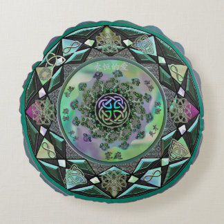 Keltische mystische Mandala-rundes Wurfs-Kissen Rundes Kissen