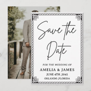 Keltische Rahmen-Hochzeitskarte 'Save the Date'