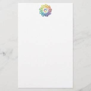 Keltische Regenbogen-Knüpfarbeit-Ringe Briefpapier