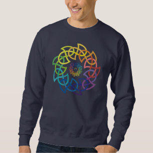 Keltische Regenbogen-Knüpfarbeit-Ringe Sweatshirt