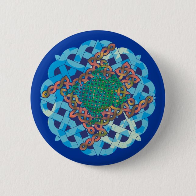 Keltische Schildkröte-Knöpfe Button (Vorderseite)