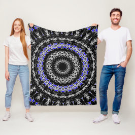 Keltische Stammes- Mandala (blau) Fleecedecke