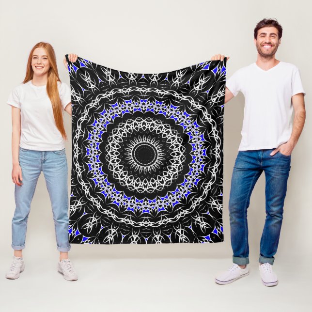 Keltische Stammes- Mandala (blau) Fleecedecke (Beispiel)