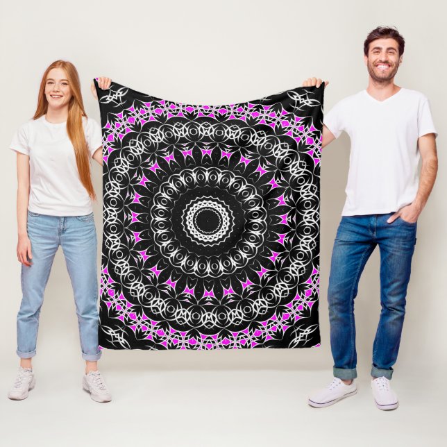 Keltische Stammes- Mandala (Rosa) Fleecedecke (Beispiel)