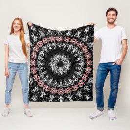 Keltische Stammes- Mandala (rot) Fleecedecke