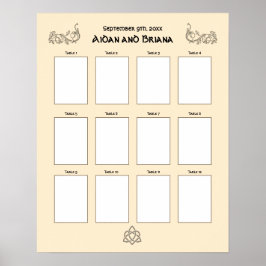 Keltische Symbole und Blattwerk 12 Tafelleder Poster