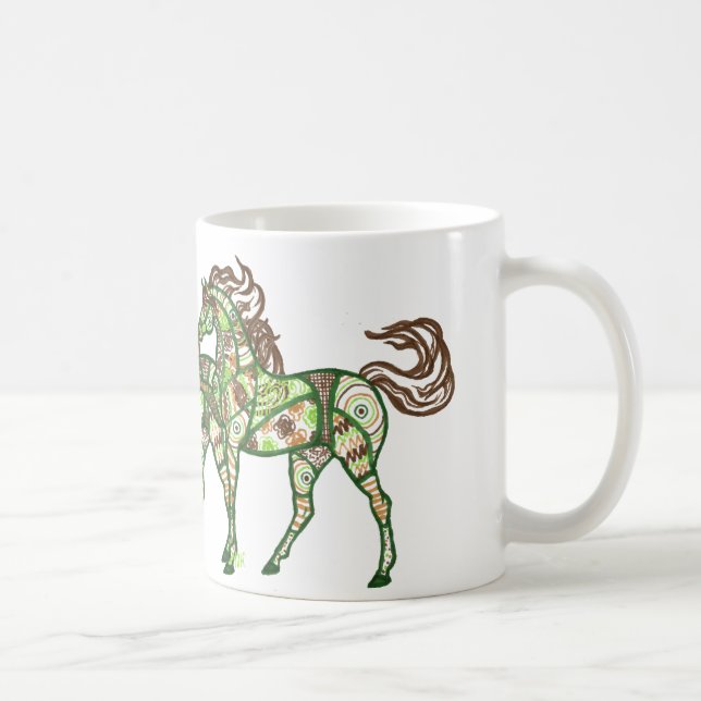 Keltische tänzelnde Pferdekaffee-Tasse Tasse (Rechts)