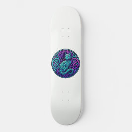 Keltische Turq und Lila Katze Skateboard