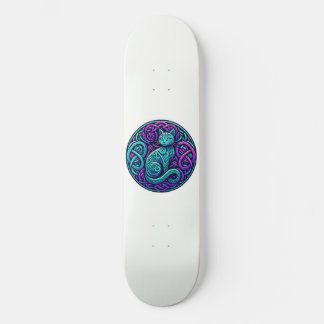 Keltische Turq und Lila Katze Skateboard