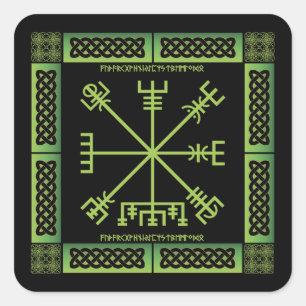 Keltische Vegvisir-Aufkleber (quadratisch) Quadratischer Aufkleber