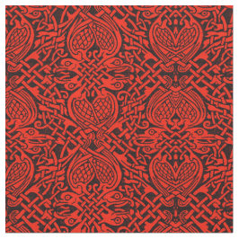 Keltische Vogel-Webart im Rot Stoff