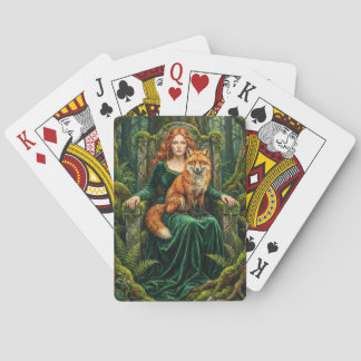 Keltische Waldkönigin Rotfuchs Hexe Fantasy-Kunst Spielkarten