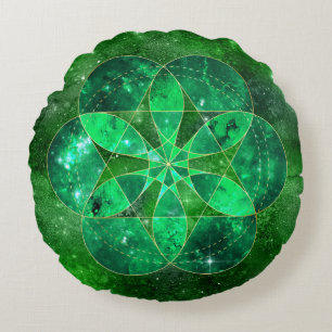 Keltische Wasserfarbe Mandala Galaxy Rundes Kissen
