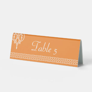 Keltische Web-Herzen in Orange Tisch Tent Schild