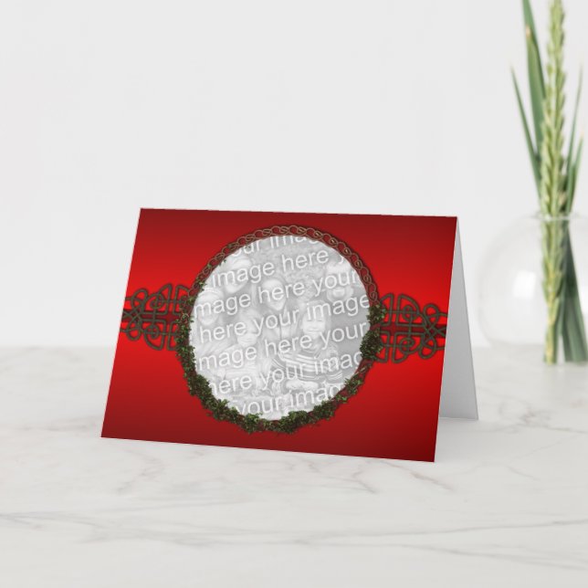 Keltische WeihnachtsFoto-Karten Feiertagskarte (Vorderseite)