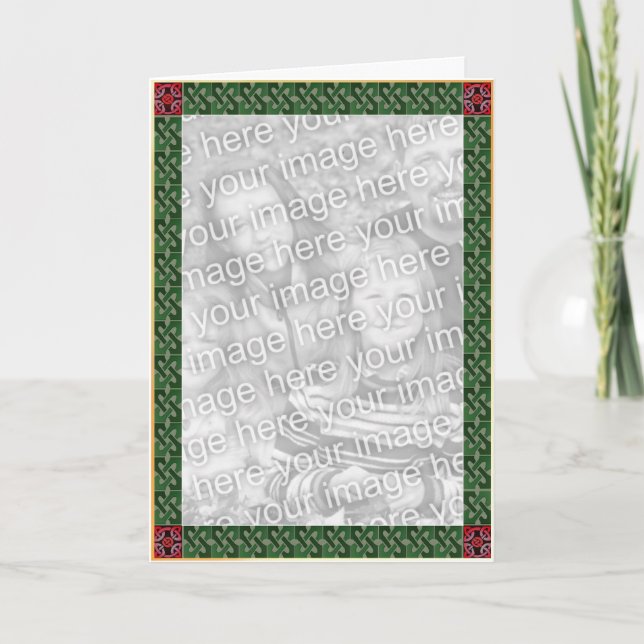 Keltische Weihnachtsgrenzkarte Feiertagskarte (Vorderseite)