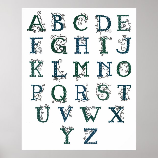 keltischer Alphabet-Druck Poster (Vorne)