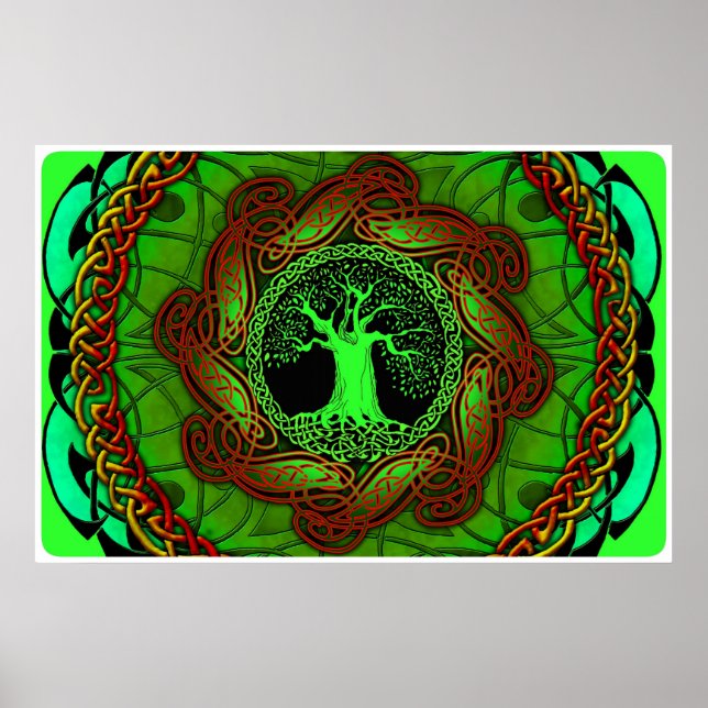Keltischer Baum (beleuchtete Fassung) Poster (Vorne)