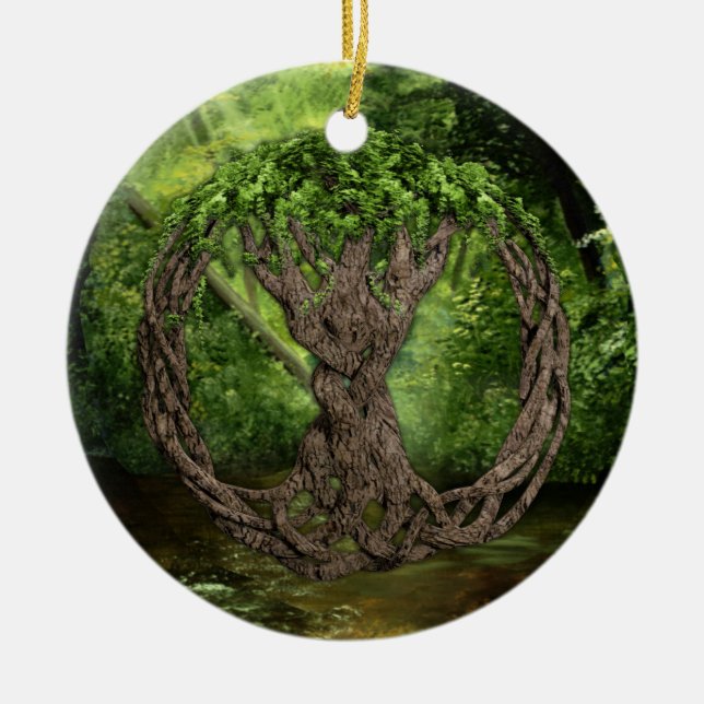 Keltischer Baum des Lebens Keramikornament (Vorne)