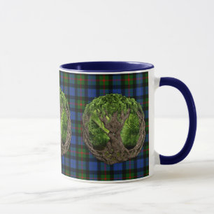 Keltischer Baum des Lebens und des Clan-GunnTartan Tasse