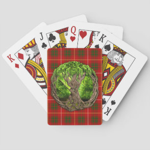 Keltischer Baum des Lebens und des ClanBruceTartan Spielkarten