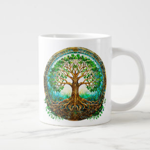 Keltischer Baum im Grünen Jumbo-Tasse
