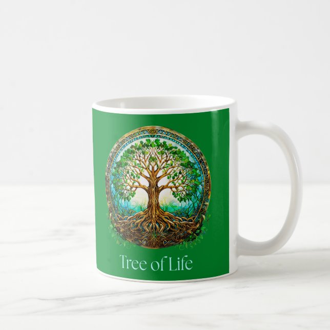 Keltischer Baum im Grünen Kaffeetasse (Rechts)