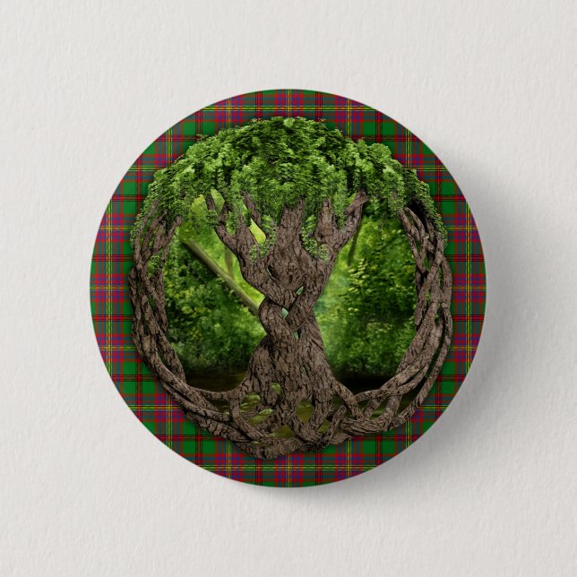 Keltischer Baum von LebenTartan der Kelten Button (Vorderseite)