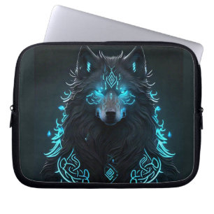 Keltischer blauer Wolf Laptopschutzhülle