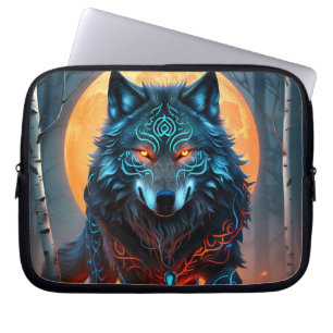 Keltischer blauer Wolf Laptopschutzhülle