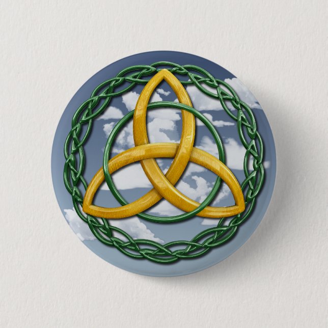 Keltischer Dreiheits-Knoten Button (Vorderseite)