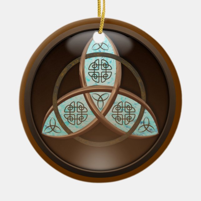 Keltischer Dreiheits-Knoten Keramikornament (Vorne)
