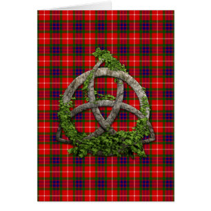 Keltischer Dreiheits-Knoten und Clan Fraser Tartan