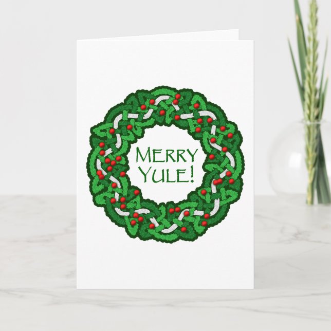Keltischer fröhlicher WeihnachtenWreath Feiertagskarte (Vorderseite)