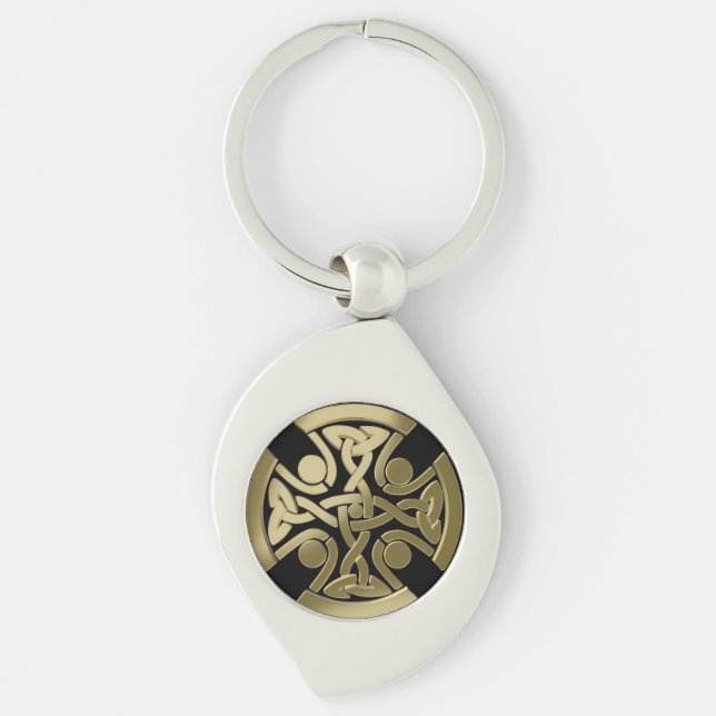 Keltischer Goldener Knoten Schlüsselanhänger (Vorderseite)
