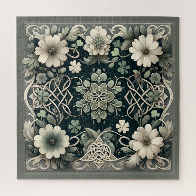 Keltischer Kleeblatt-Blumen-Charm (Vertikal)