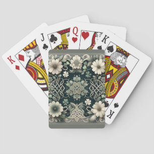 Keltischer Kleeblatt-Blumen-Charm Spielkarten