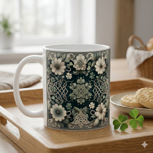 Keltischer Kleeblatt-Blumenanhänger Kaffeetasse
