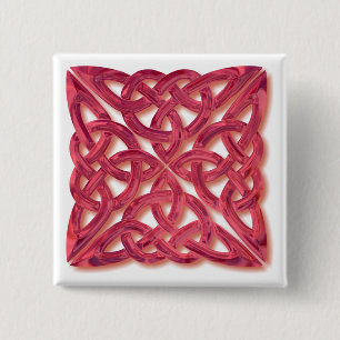 Keltischer Knoten 4-Quadrat-Glas Button