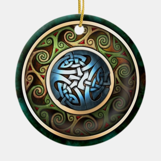 Keltischer Knoten-Anhänger/Verzierung Keramikornament (Vorne)