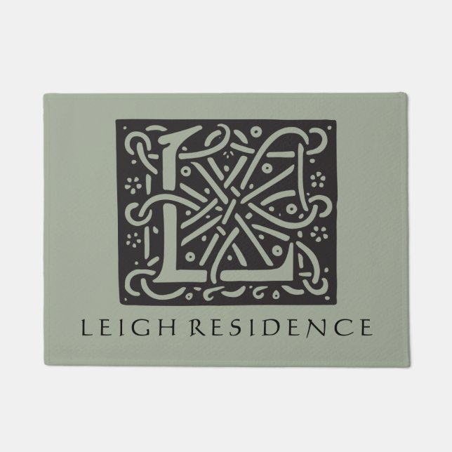 Keltischer Knoten-Buchstabe L Monogramm mit Fußmatte (Vorderseite)