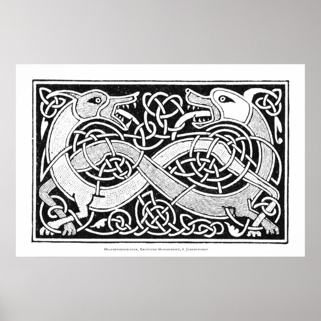 Keltischer Knoten-Drache Kunstposter Poster (Vorne)