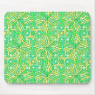 Keltischer Knoten-irisches Borten-Muster-Grün-Gel Mousepad