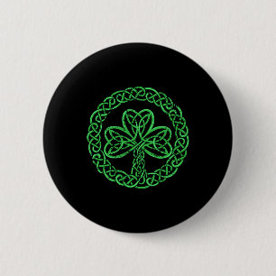 Keltischer Knoten Irisches Shamrock 3-Blatt-Klee S Button