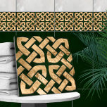 Keltischer Knoten - Malachit und Gold Fliese<br><div class="desc">Keltischer Knoten - Malachit und Gold</div>