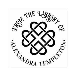 Keltischer Knoten Verschlungene Herzen Bibliotheks Permastempel