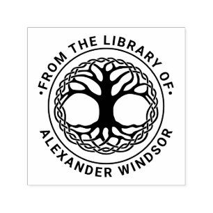 Keltischer Knotenbaum des Lebens #2F Bibliotheksbu Permastempel