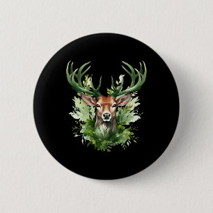 Keltischer Knotenhirsch Irischer Elch Grün St. Pat Button