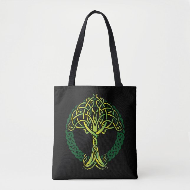 Keltischer Knüpfarbeit-Baum Wikingers des Lebens Tasche (Vorderseite)